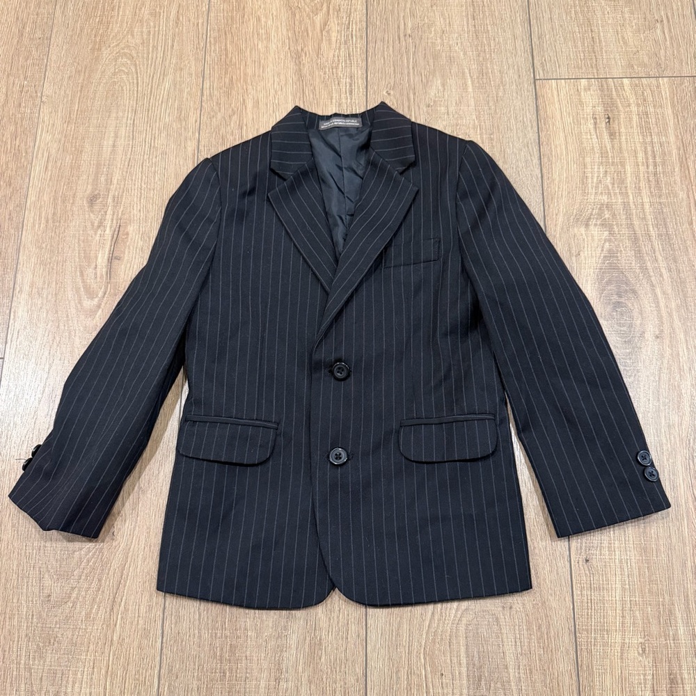Dockers Black Pinstripe Blazer, kids size 6 regular